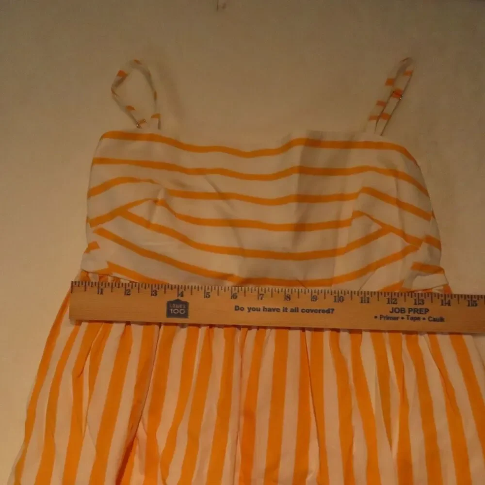NWT J.Crew Strappy Tie-Back Mini Dress Marigold Stripe Mix Sundress Womens 6 BR9
